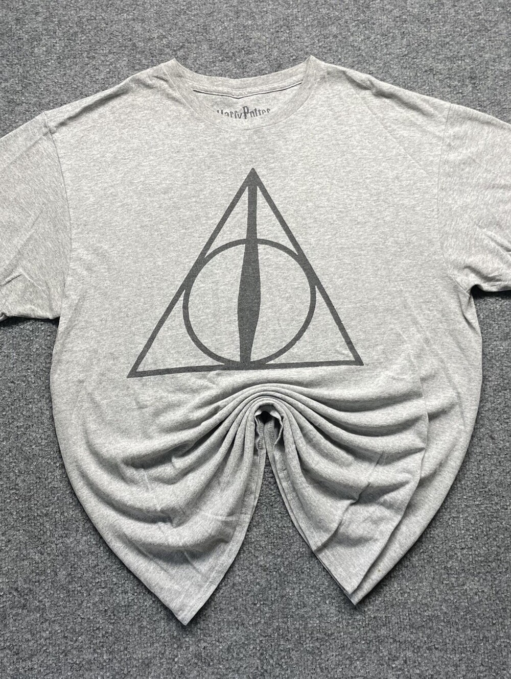 Harry Potter Deathly Hallows T-Shirt Gray Men’s L Graphic Tee Warner Bros Merch